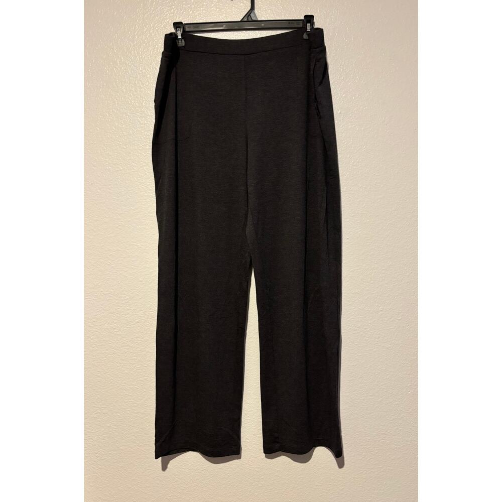 Susan Graver Weekend Size XL Dark Gray Jersey Knit Wide Leg Super Soft Pants